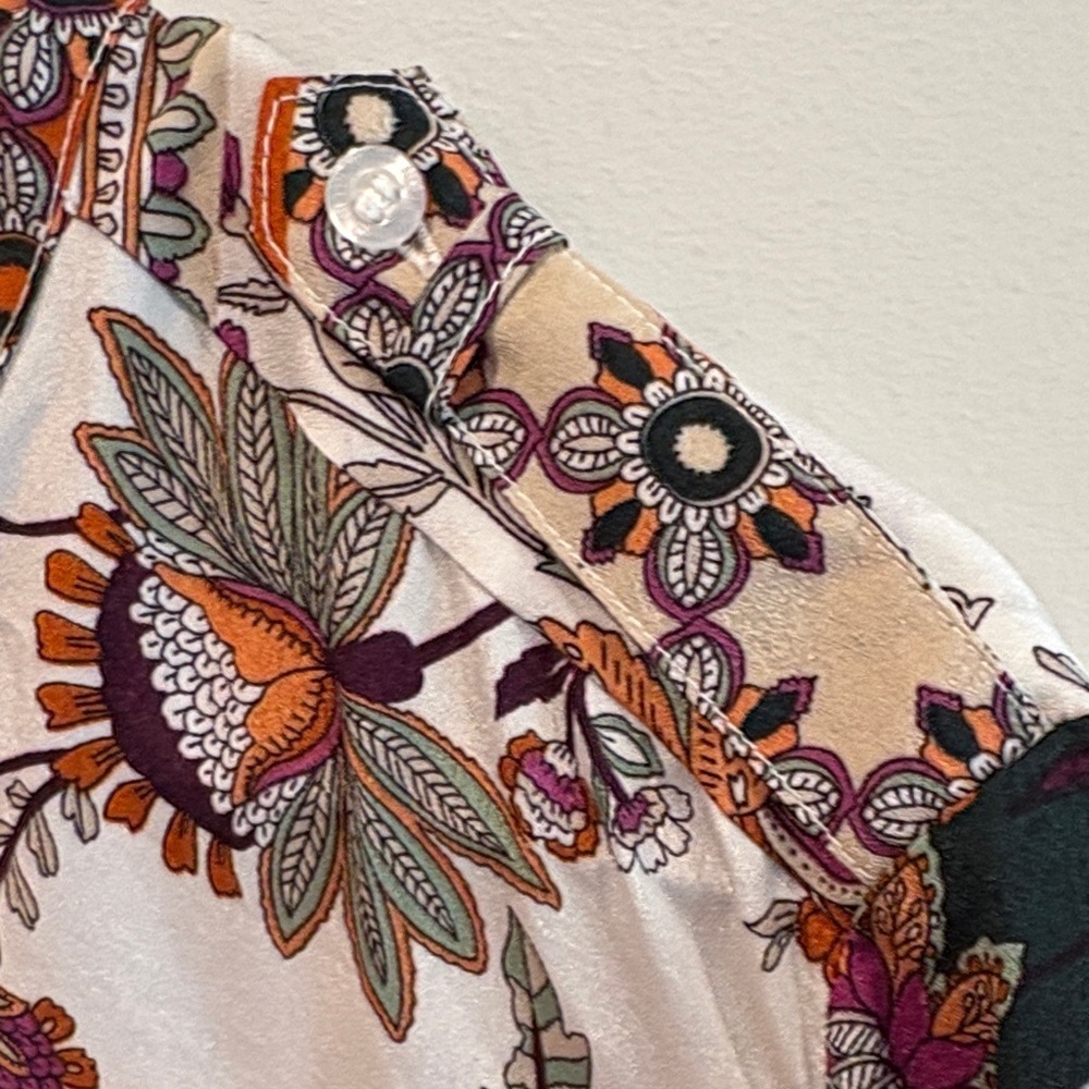 23 ptp Calvin Klein Multicolor Floral Blouse farm rio vibes! - Picture 7 of 9